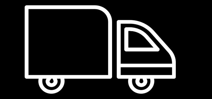Contour blanc du symbole d’un camion