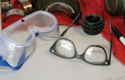 Eye protection for lubricant safety