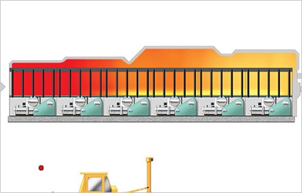 Schéma d’une usine sidérurgique d’emboutissage