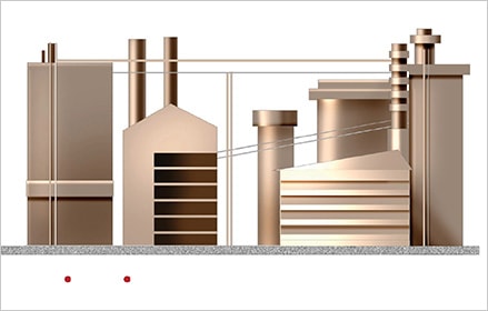 Schéma d’une usine de manutention sidérurgique